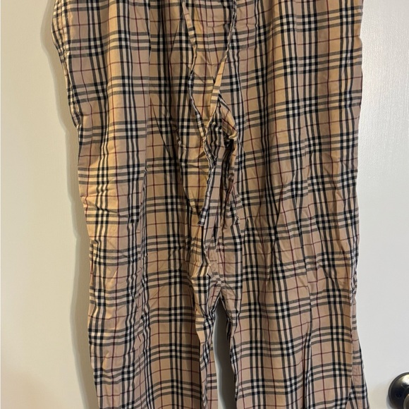 Burberry Beige Black & Red Classic Cotton Elastic Pants